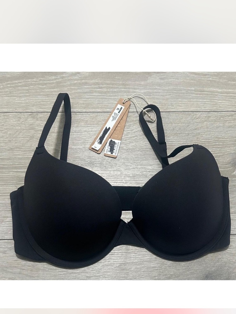 Skims Bra 32D NWT Fits Everybody Push Up Demi Bra Underwire Onyx Black